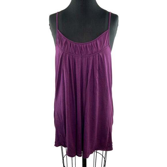 AG Adriano Goldschmied Purple Top Cotton Scoop Neck Spaghetti Strap Sz Medium M - Picture 1 of 9